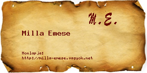 Milla Emese névjegykártya