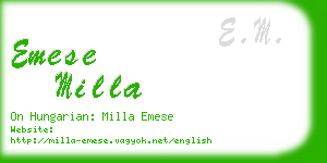 emese milla business card